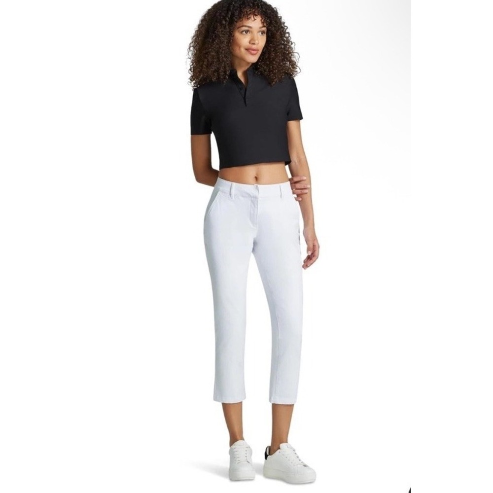 NWT $198 Commando Sz S Do It All Denim 7/8 Trouser White Pants Slim Jeans